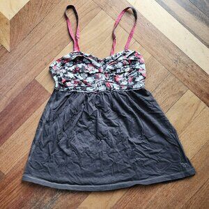 Abercrombie & Fitch Vintage Brown/Pink Floral Tank Top Size Medium